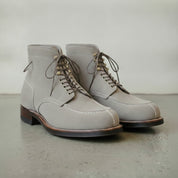 Men's Light Gray Apron-Toe Suede Derby Ankle Boots — Greenway
