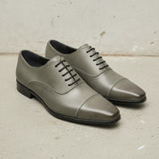 Men's Olive Gray Cap-Toe Leather Oxfords — Abberline