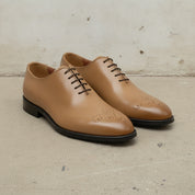 Men's Tan Plain-Toe Leather Oxfords — Norton