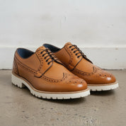 Men's Tan Wingtip Leather Derby Brogues — Bingham