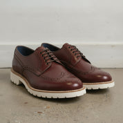 Men's Burgundy Wingtip Leather Derby Brogues — Bingham