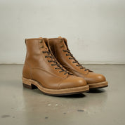Men's Tan Plain-Toe Leather Ankle Boots — Greenfield