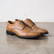 Men's Tan Cap-Toe Leather Derby — Adstock