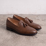 Men's Brown Leather Tassel Loafers — Gorman