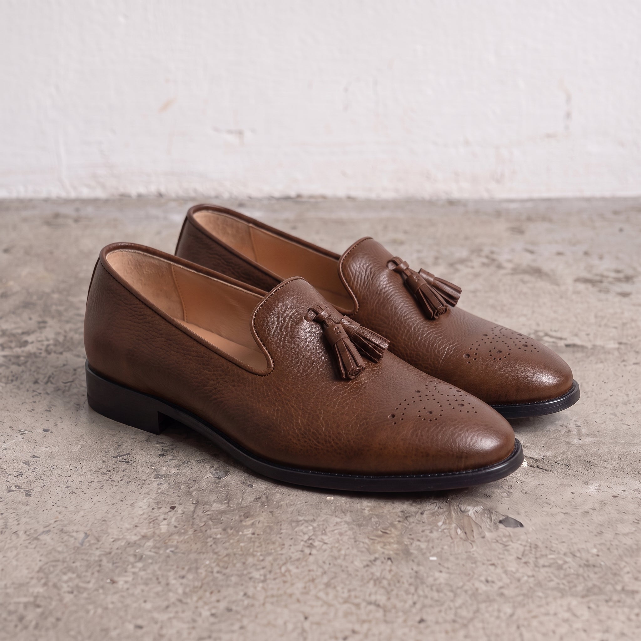 Men's Brown Leather Tassel Loafers — Gorman