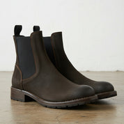 3-4-right-view - Men's Chelsea Boots, Suede Chelsea Boots, Dark Brown Chelsea Boots, Casual Chelsea Boots