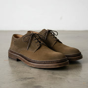 3-4-right-view - Men's Derby Shoes, Suede Derby Shoes, Olive Green Derby Shoes