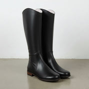 3-4-right-view - Women's Handmade Black Knee-High Leather Classic Riding Boots