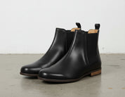 3-4-right-view - Women's Handmade Black Leather Chelsea Boots