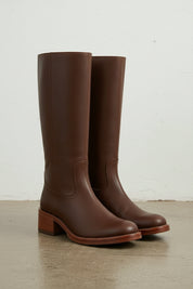 3-4-right-view - Women's Handmade Brown Classic Riding Leather Boots