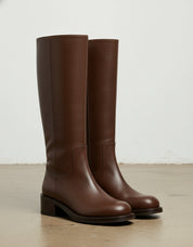3-4-right-view - Women's Handmade Brown Knee-High Leather Riding Boots