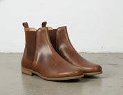 3-4-right-view - Women's Handmade Cognac Brown Leather Chelsea Boots