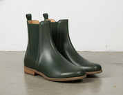 3-4-right-view - Women's Handmade Dark Green Leather Chelsea Boots