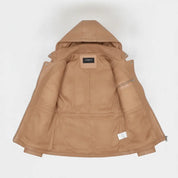 Women's Tan Hooded Leather Jacket — Strode