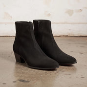 Men's Black Plain-Toe Suede Ankle Boots — Merrick
