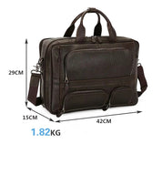 Premium Vintage Leather Business Laptop Bag for Men – Waterproof Briefcase