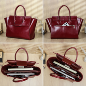 Women's Full-Grain Leather Laptop Tote Bag