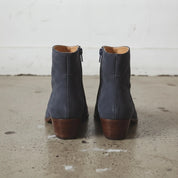 Women's Navy Blue Plain-Toe Suede Ankle Boots — Wadsworth