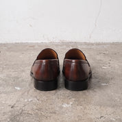 Men's Brown Alligator-Embossed Leather Penny Loafers — Chalfont