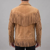 Men's Tan Suede Western Jacket — Ewen