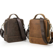 Men’s Genuine Leather Crossbody Sling Bag - Stylish Phone Holder with Card & Pen Slots