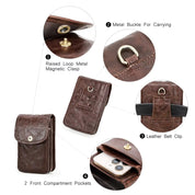 Men’s Leather Utility Waist Pouch – Phone & Passport Belt Holster