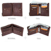Men’s RFID Leather Wallet- Premium Short Wallet with Coin Purse