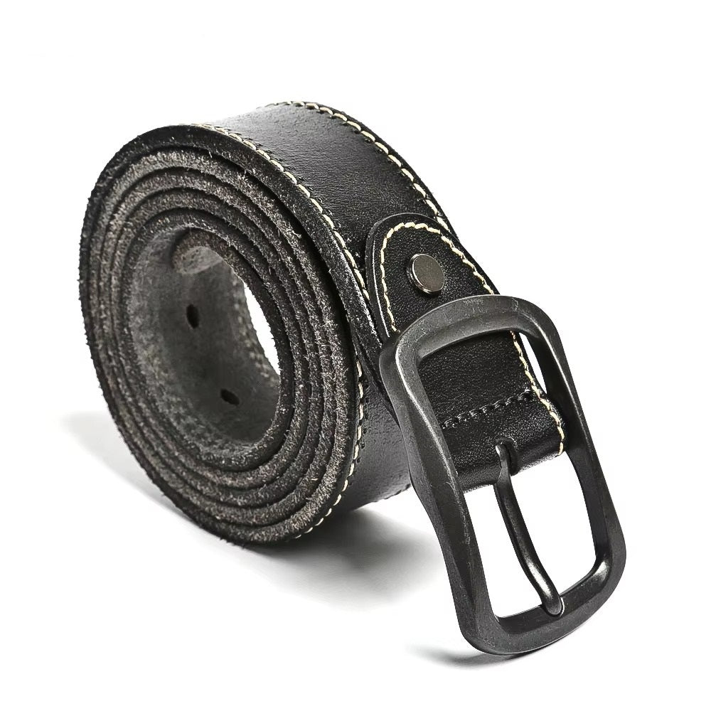 Genuine Leather Belt for Men - Customizable Vintage Style Accessory