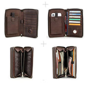 Genuine Leather Mini Brown Purse Wallet Bag –  with AirTag Slot