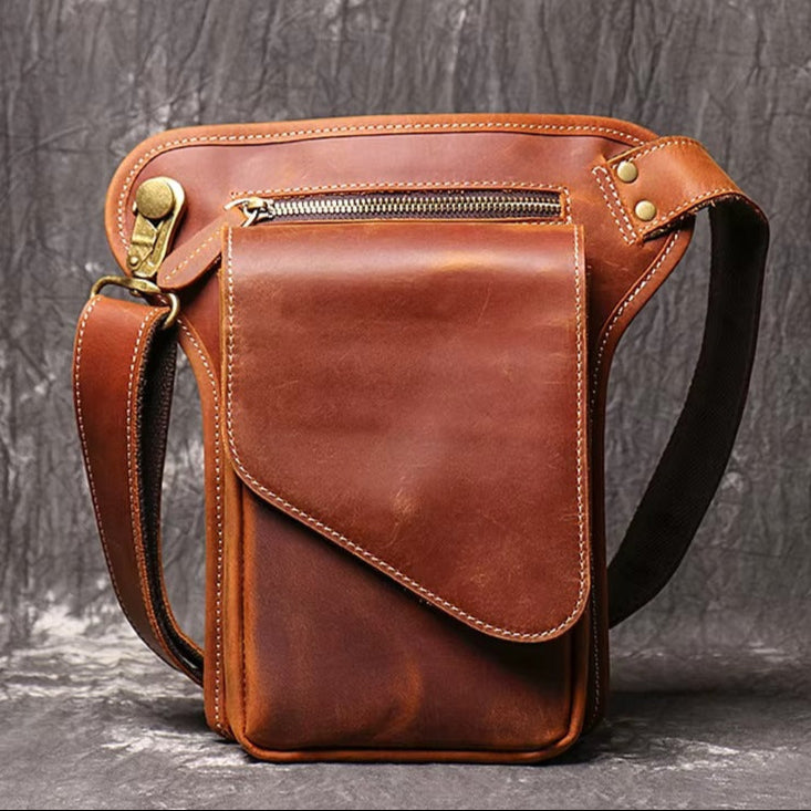 Men's Crossbody Bag, Handmade Genuine Leather Waist Bag