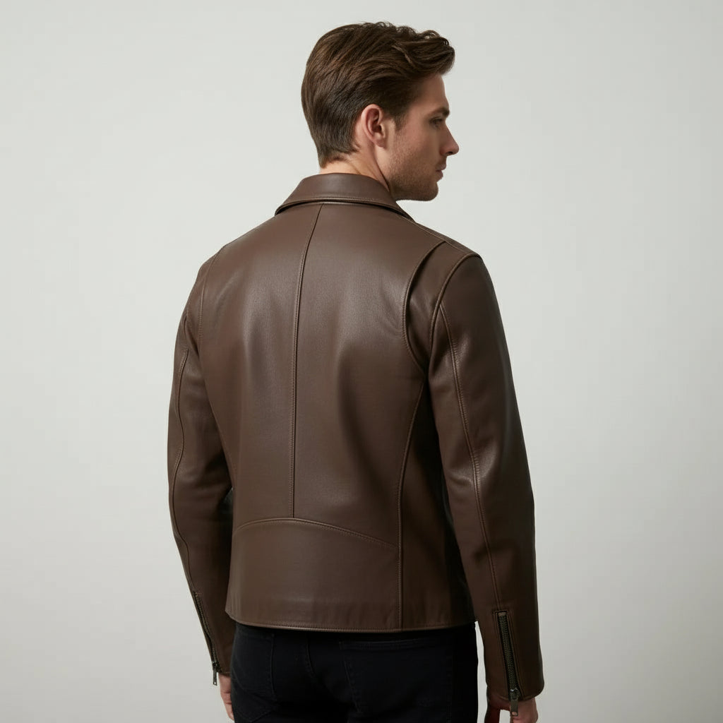 Men's Handmade Cafe Racer Leather Jacket