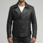 Gothic Leather Jacket for Men | Black New Zealand Leather