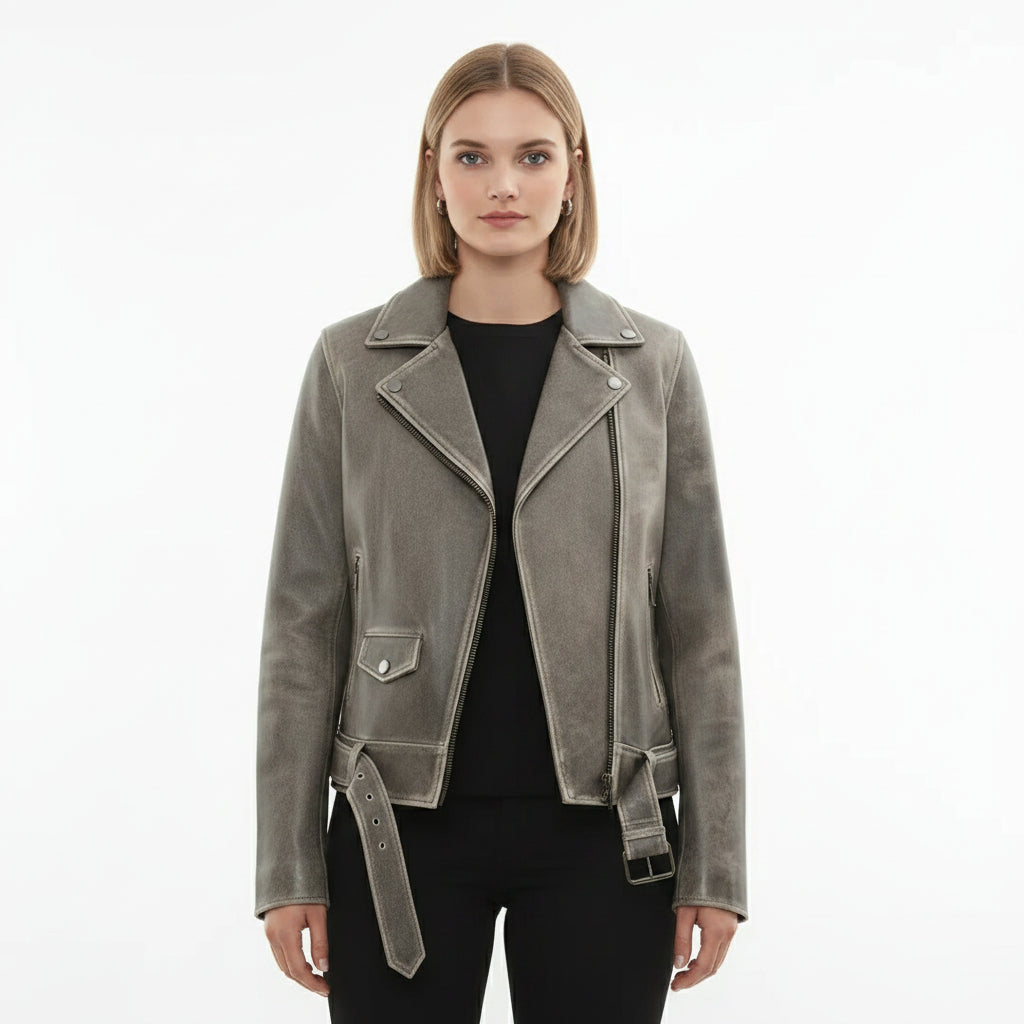 Women's Handmade Moto Leather Jacket