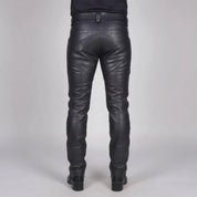 Men's Black Double Zip Leather Moto Pants — Hadley