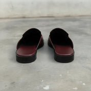 Men's Burgundy Apron-Toe Leather Bit Loafers