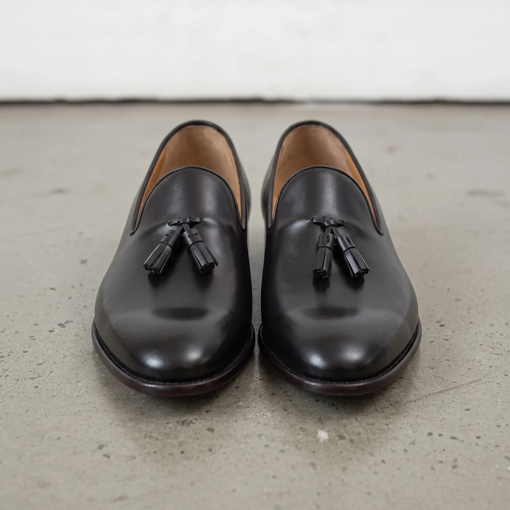Men's Rich Black Tassel Loafer Handcrafted Calf Leather Dress Shoes — Humberstone