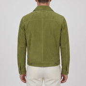 Men's Olive Green Suede Utility Jacket — Allendale
