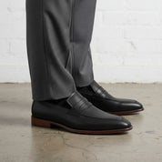 Men's Black Leather Loafers