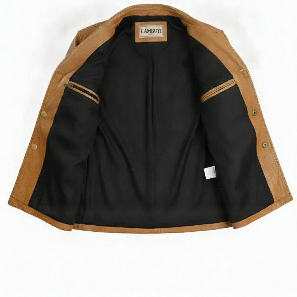 Men's Brown Fringe Leather Biker Jacket