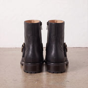 Women's Black Plain-Toe Leather Jodhpur Boots — Kibworth
