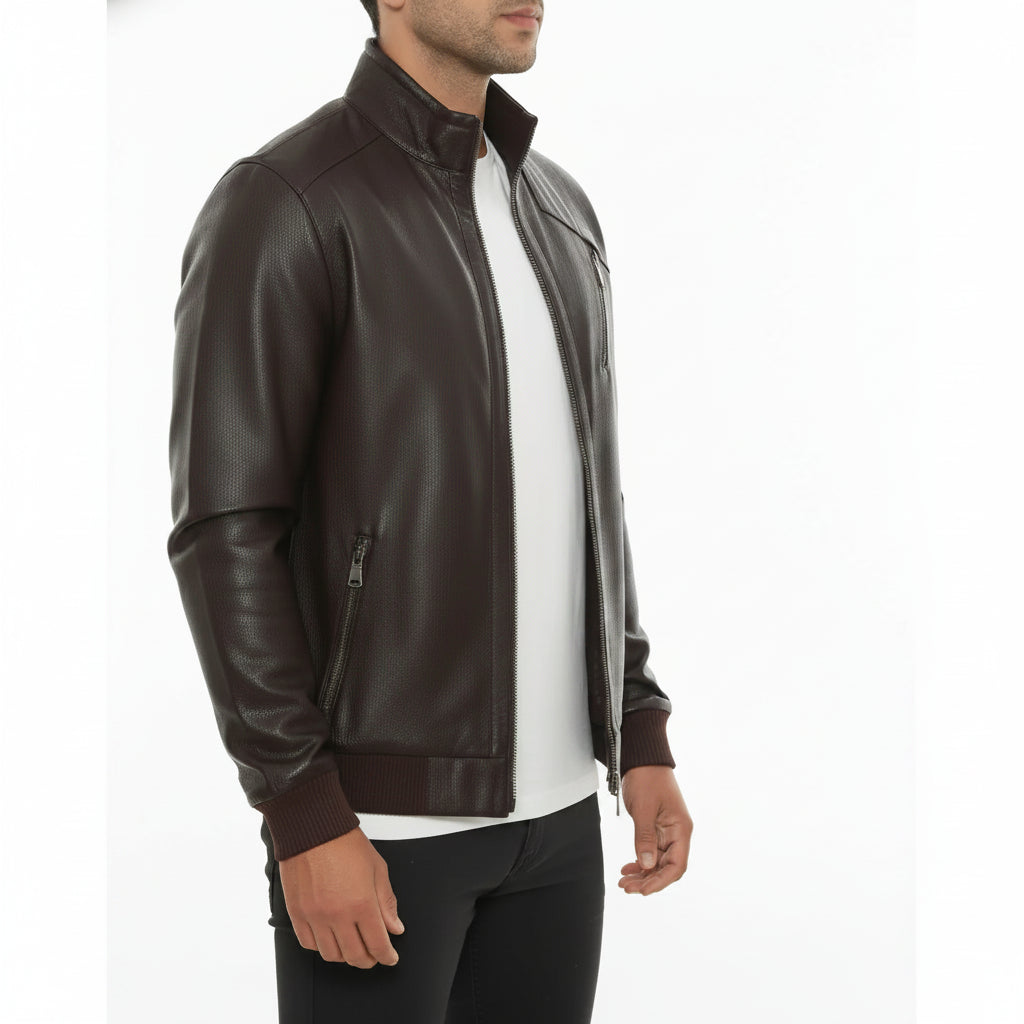 Men's Handmade Cafe Racer Leather Jacket