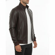 Men's Handmade Cafe Racer Leather Jacket