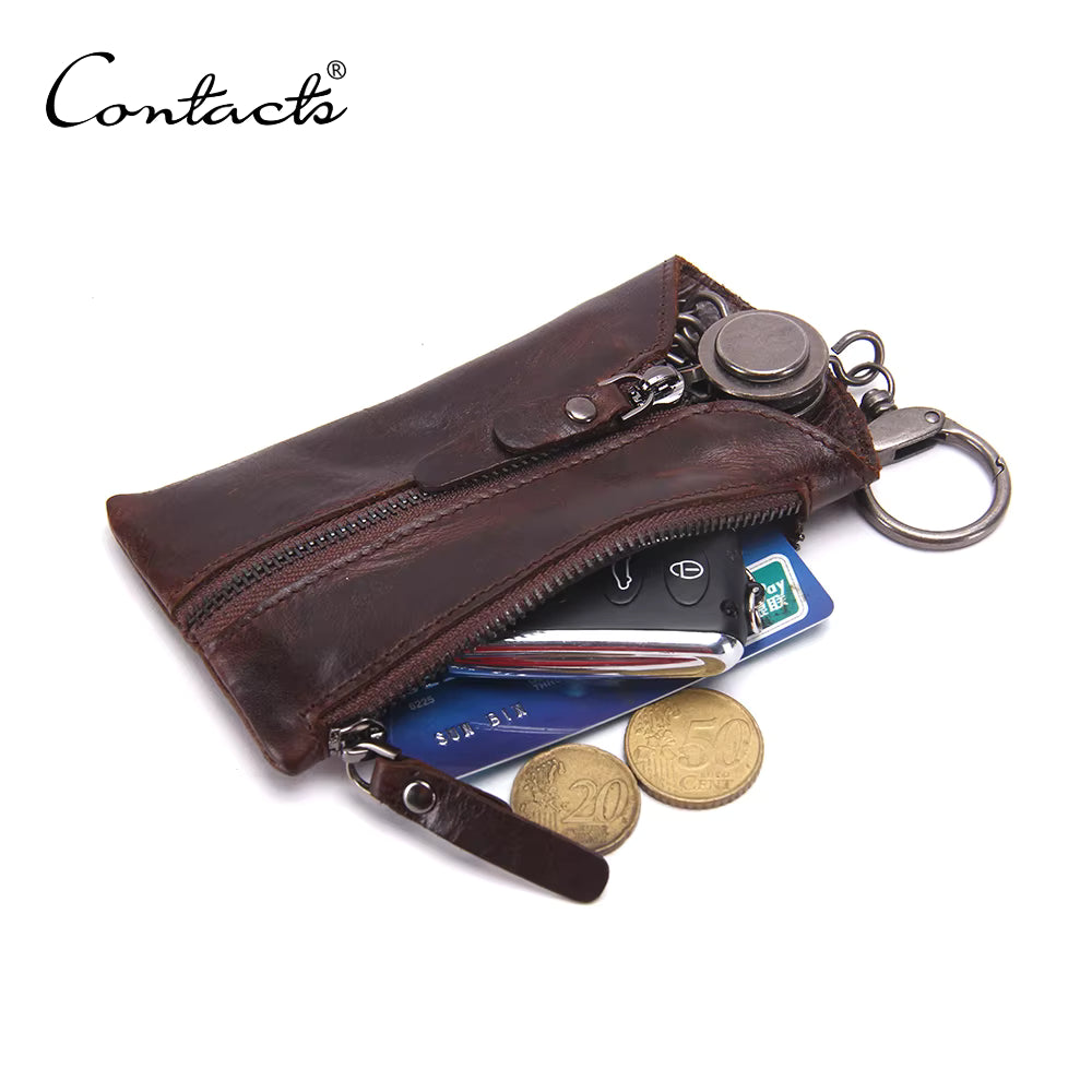 Women's Full-Grain Leather Key Case Wallet