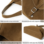 Women's Slouchy Suede Shoulder Bag - Underarm Leather Hobo Tote