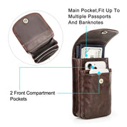 Men’s Leather Utility Waist Pouch – Phone & Passport Belt Holster