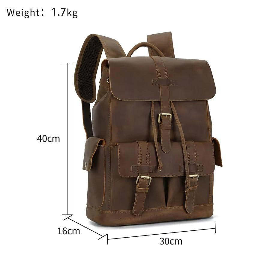 Multifunctional Travel Rucksack for Men- Leather Backpack
