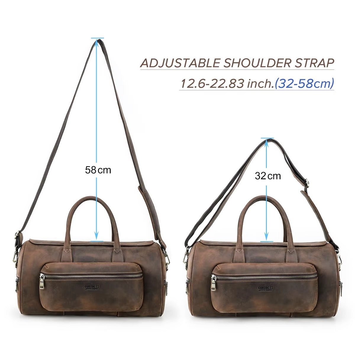 Brown Leather Duffel Bag