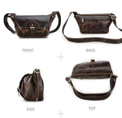 Unisex Retro Leather Crossbody Bag – Fits 8.3" iPad