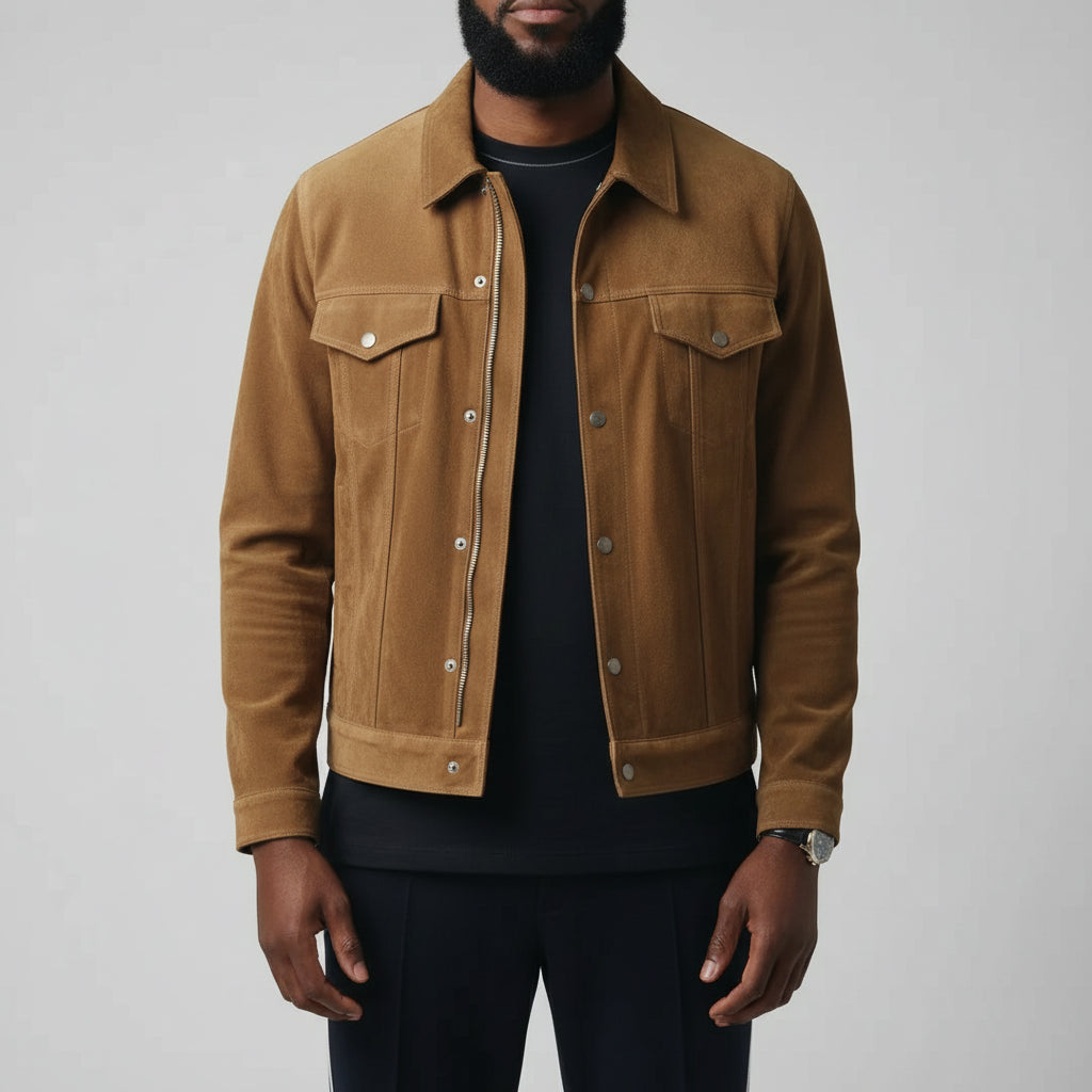 Men's Trucker Suede Jacket
