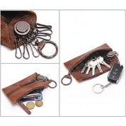 Women's Full-Grain Leather Key Case Wallet